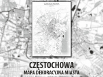 Częstochowa | Mapa dekoracyjna | WHITE
