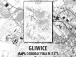 Gliwice | Mapa dekoracyjna | WHITE