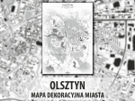 Olsztyn | Mapa dekoracyjna | WHITE