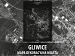 Gliwice | Mapa dekoracyjna | BLACK