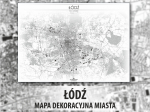 Łódź | Mapa dekoracyjna | WHITE