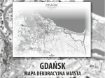 Gdańsk | Mapa dekoracyjna | WHITE
