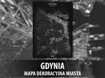 Gdynia | Mapa dekoracyjna | BLACK