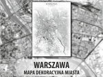 Warszawa | Mapa dekoracyjna | WHITE